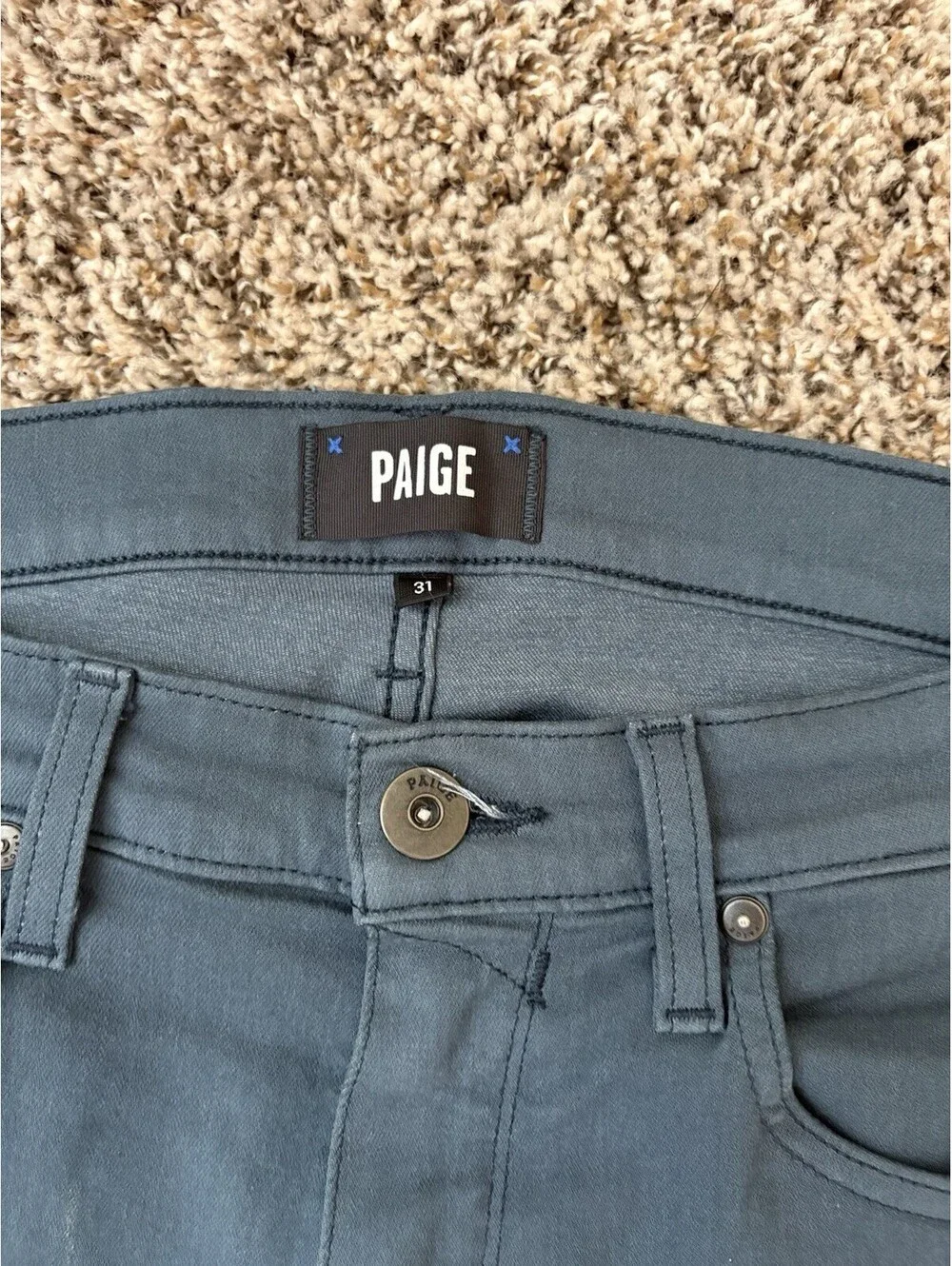 Paige Lennox Men's Jeans Storm Sky Denim Slim Straight Size 31 - Pre/Owned